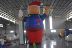 lowes small commercial inflatable surfing santa claus , 6m surfboard santa for Merry Christmas Holiday