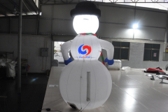 Winter 2.5m LED Christmas inflatable snowman, Christmas themed attractions snowman inflatables