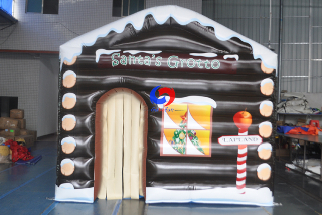 fantastic Santa's Inflatable Grotto, large inflatable Santa Claus house tent for Christmas events