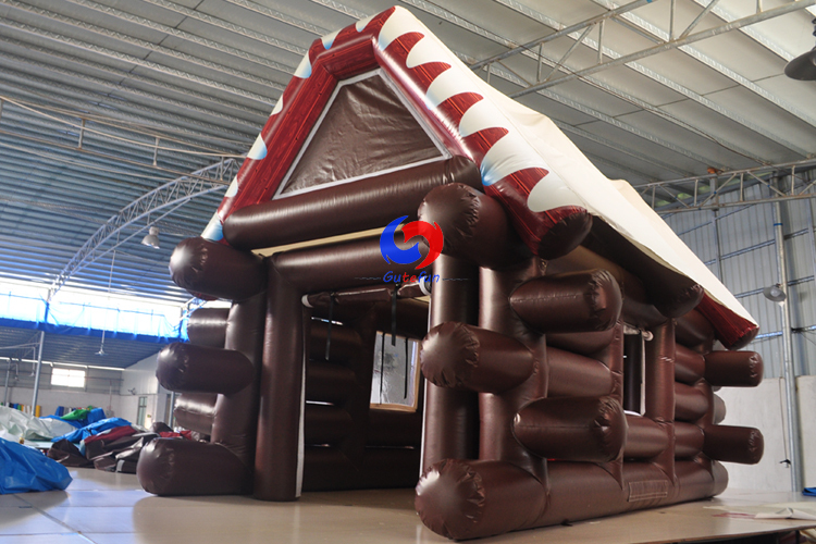 winter-themed beautiful inflatable apres ski hut,christmas wood hut