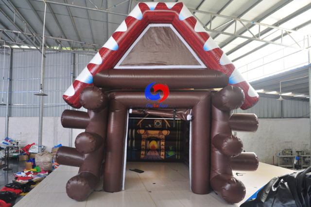 winter-themed beautiful inflatable apres ski hut,christmas wood hut