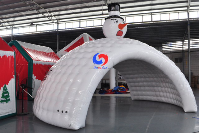 snowman outdoor winter party 20ft 6m Dia.white AIRTIGHT inflatable air dome tent for sale