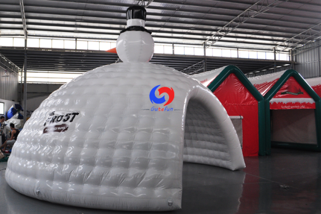 snowman outdoor winter party 20ft 6m Dia.white AIRTIGHT inflatable air dome tent for sale