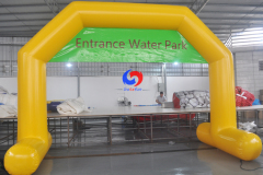 Outdoor water park custom 5m AIRTIGHT start/finish line inflatable entrance arch for sale