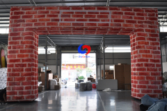 OEM custom brick wall air inflatable finish line arch, inflatable entrance arch door for sale