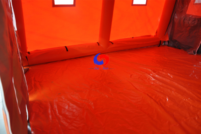 Outdoor fast set  waterproof TWO rooms disaster relief emergency thickened warm house inflatable tent
