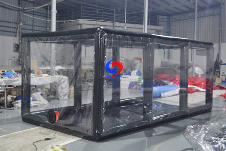 Free shipping 16ft indoor high quality PVC inflatable car capsule model black showcase for sale