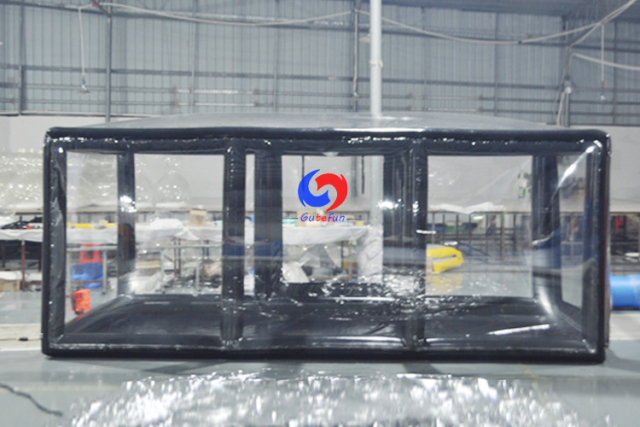 Free shipping 16ft indoor high quality PVC inflatable car capsule model black showcase for sale