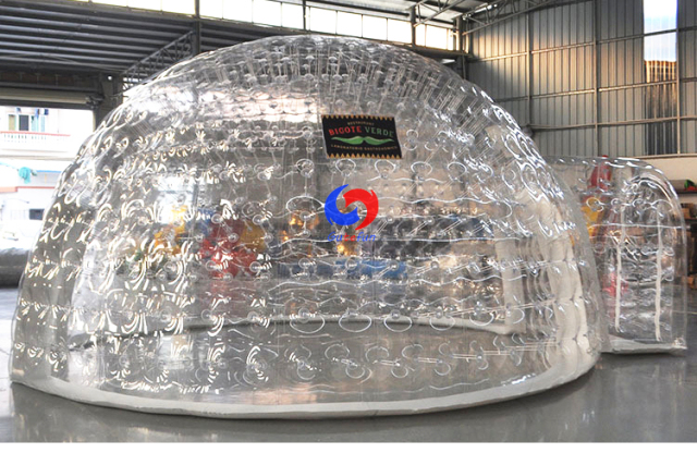 Large Outdoor portable Airtight inflatable clear transparent bubble camping tent with 2 tunnels