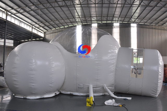 TOP sale Customized Steel frame double room inflatable clear bubble lodge tent for family hotel