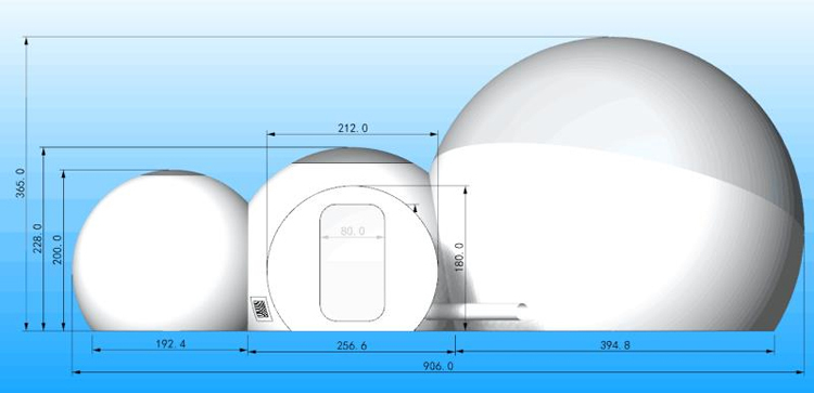 High quality 9m three in one outdoor bubble hotel camping igloo inflatable clear bubble tent for sale