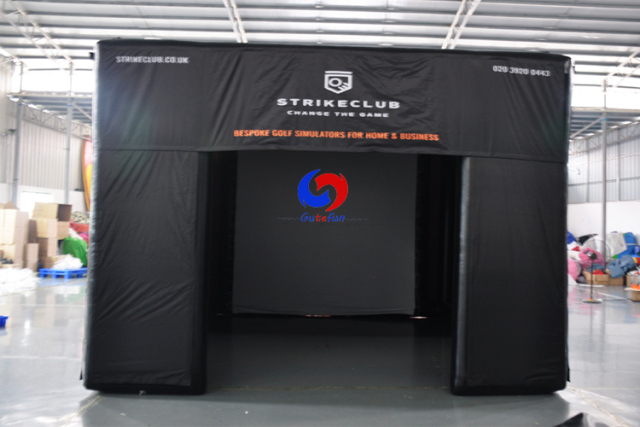 Customized 3D inflatable screen golf simulator,inflatable golf simulator tent for home&business