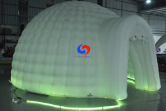 Mobile oxford cloth white snow igloo wedding party LED light tent inflatable air dome tent for sale