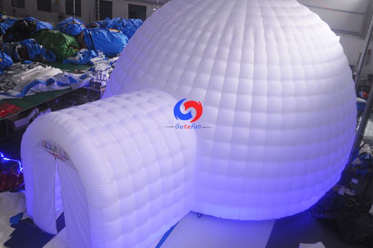 mobile night club party lightweight oxford cloth automatic double layer inflatable room tent with led light
