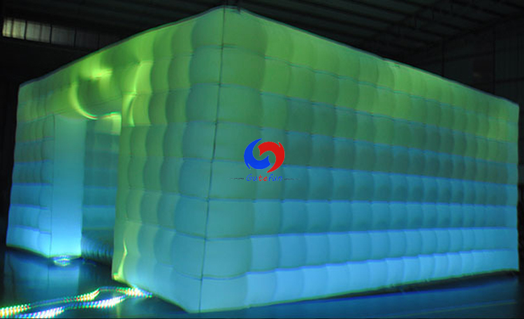 outdoor wedding party events large portable waterproof white inflatable party cube tent with led lights