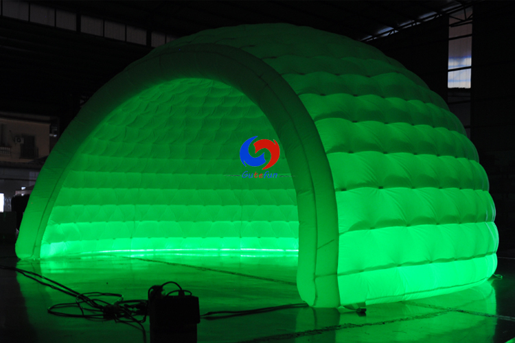 custom mobile night club lightweight oxford cloth led light inflatable igloo party dome tent for sale