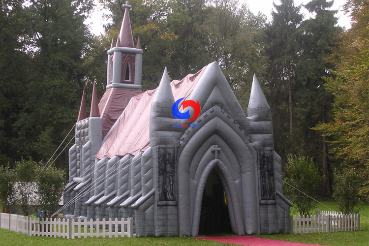 outdoor 46ft large portable inflatable church tents for wedding party, Church inflatable air building for sale