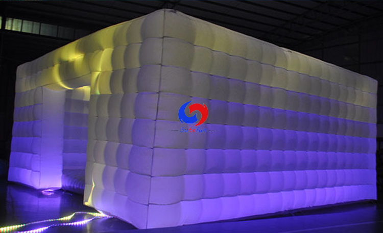 outdoor wedding party events large portable waterproof white inflatable party cube tent with led lights