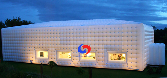 Exhibition cube wedding party nightclub led light inflatable tent,commercial large cube tent inflatable with lights