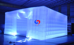outdoor wedding party events large portable waterproof white inflatable party cube tent with led lights