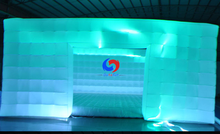 outdoor wedding party events large portable waterproof white inflatable party cube tent with led lights