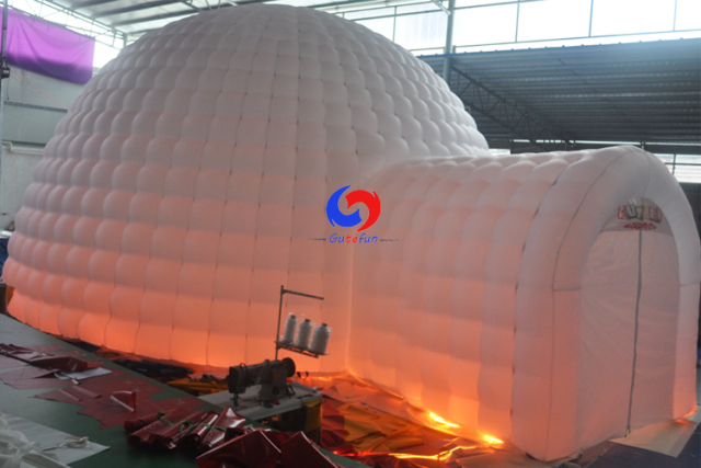 mobile night club party lightweight oxford cloth automatic double layer inflatable room tent with led light