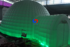 mobile night club party lightweight oxford cloth automatic double layer inflatable room tent with led light