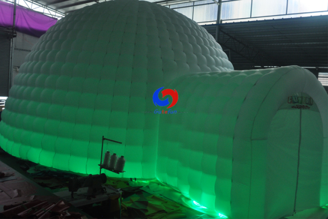 mobile night club party lightweight oxford cloth automatic double layer inflatable room tent with led light