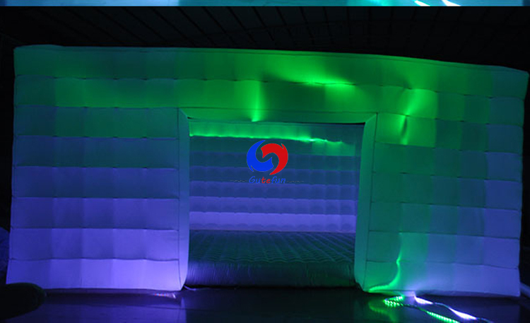 outdoor wedding party events large portable waterproof white inflatable party cube tent with led lights