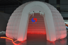 Mobile oxford cloth white snow igloo wedding party LED light tent inflatable air dome tent for sale