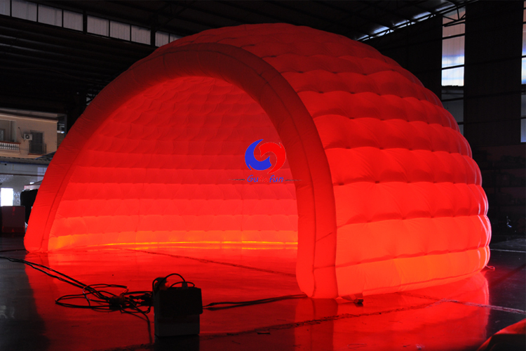 custom mobile night club lightweight oxford cloth led light inflatable igloo party dome tent for sale