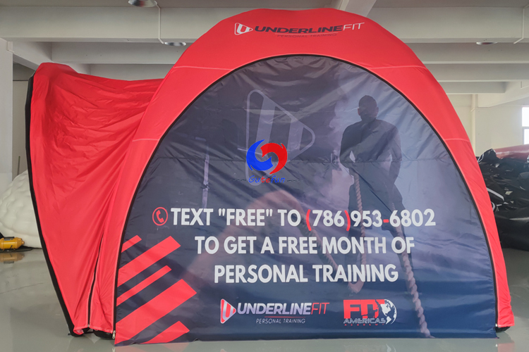 100% customized big outdoor camping shelter rain proof advertising inflatable promo spider dome tent for sales