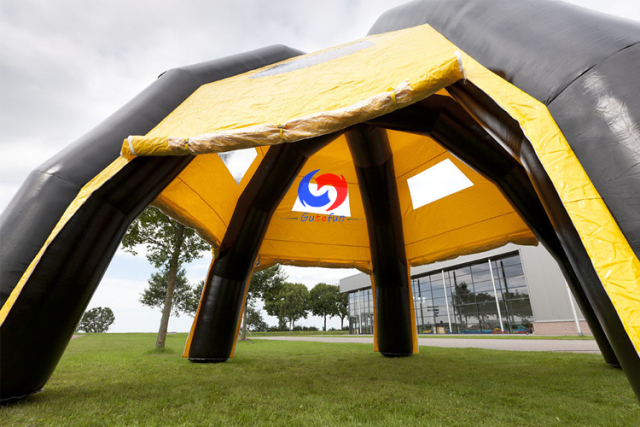 Company branding Promotions Event Sponsored x shape black yellow inflatable tent spider advertising promo tent
