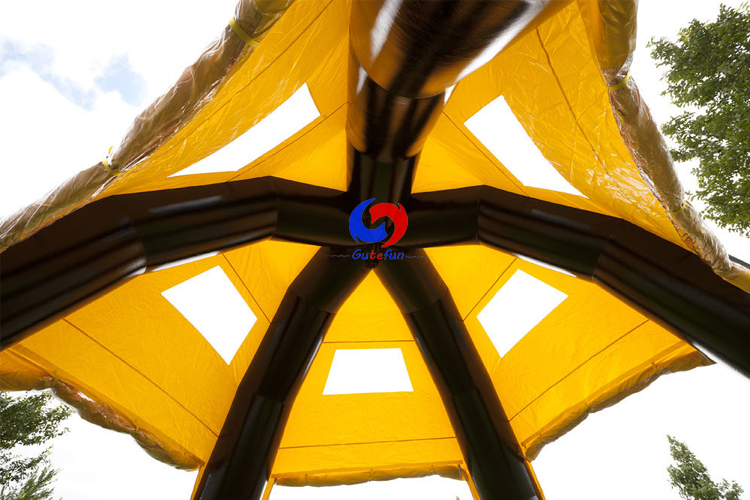Company branding Promotions Event Sponsored x shape black yellow inflatable tent spider advertising promo tent