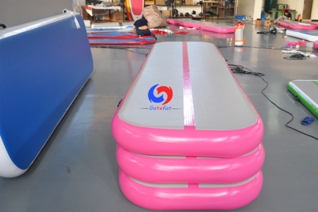 13.1ft x 3.3ft x 8in gymnasts practice tumbling front flips landing airfloor Pink Air Floor Gymnastics Air Tumble Mats in Pink