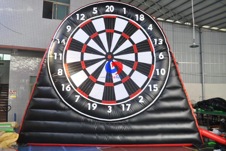 outdoor&indoor sport game 5m large floor standing inflatable sticky soccer ball dart boards sets for sale