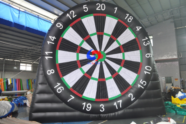 outdoor&indoor sport game 5m large floor standing inflatable sticky soccer ball dart boards sets for sale