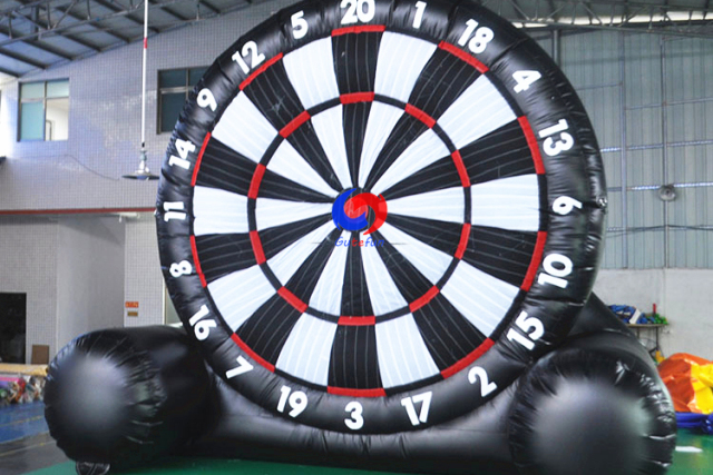 outdoor commercial giant inflatable kick darts football soccer ball target board sport game for children adults