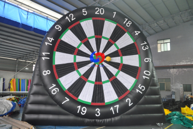 outdoor&indoor sport game 5m large floor standing inflatable sticky soccer ball dart boards sets for sale