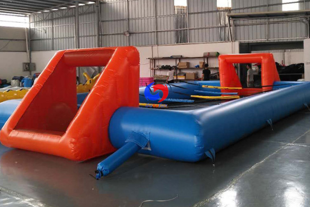 10 players team building Giant inflatable soccer field human foosball table for outdoor sport games
