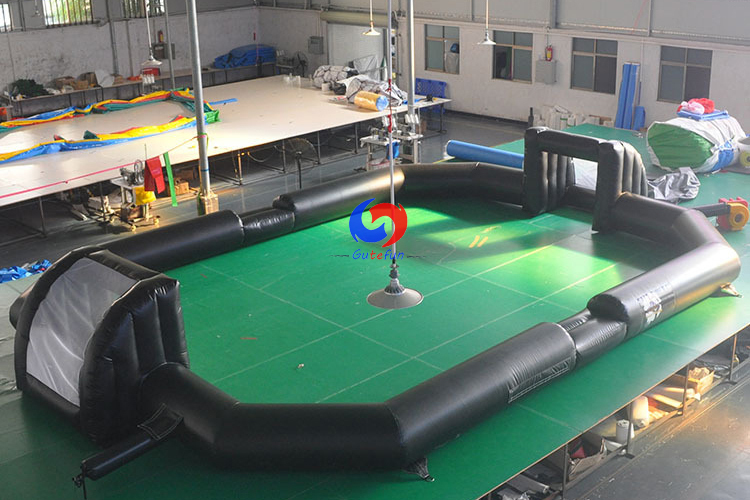 best pvc outdoor big Air Inflated Sports Court black&red inflatable soccer field sports activities for sale