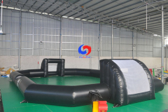 best pvc outdoor big Air Inflated Sports Court black&red inflatable soccer field sports activities for sale