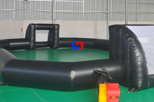best pvc outdoor big Air Inflated Sports Court black&red inflatable soccer field sports activities for sale