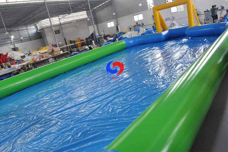 large air sealed Slippery inflatable water soap soccer pitch field inflatable soap football arena court for outdoor sports