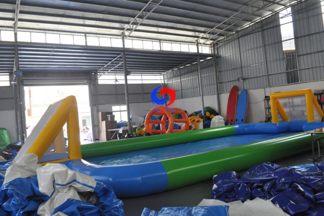 large air sealed Slippery inflatable water soap soccer pitch field inflatable soap football arena court for outdoor sports
