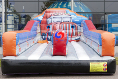 strongest man double lanes bungee games inflatable bungee run 2 lanes for sale