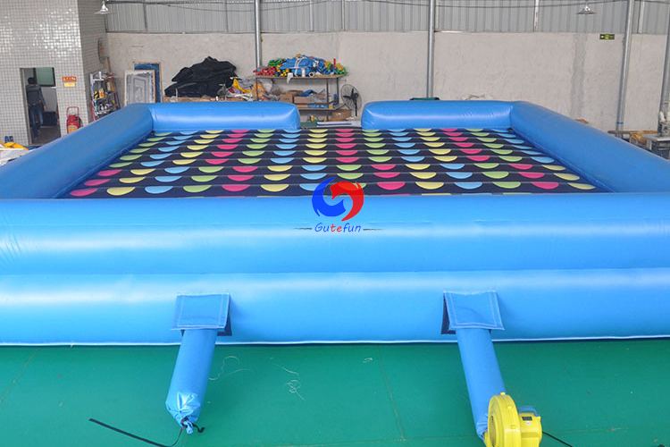Sports club events western 33ft 10m dual lane horizontal air inflatable bungee run for sale
