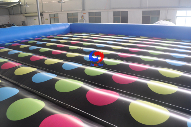 Sports club events western 33ft 10m dual lane horizontal air inflatable bungee run for sale