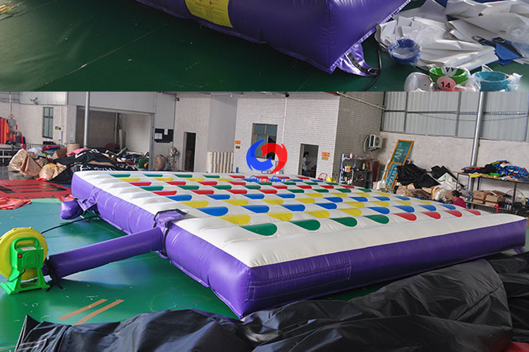 indoor&outdoor sport games large kids jumping bounce pad high-quality PVC inflatable twister mat for sale