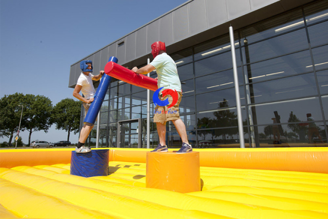 two pole dueling fighting challenge sport games 26ft large inflatable gladiator duel jousting Arena for sale